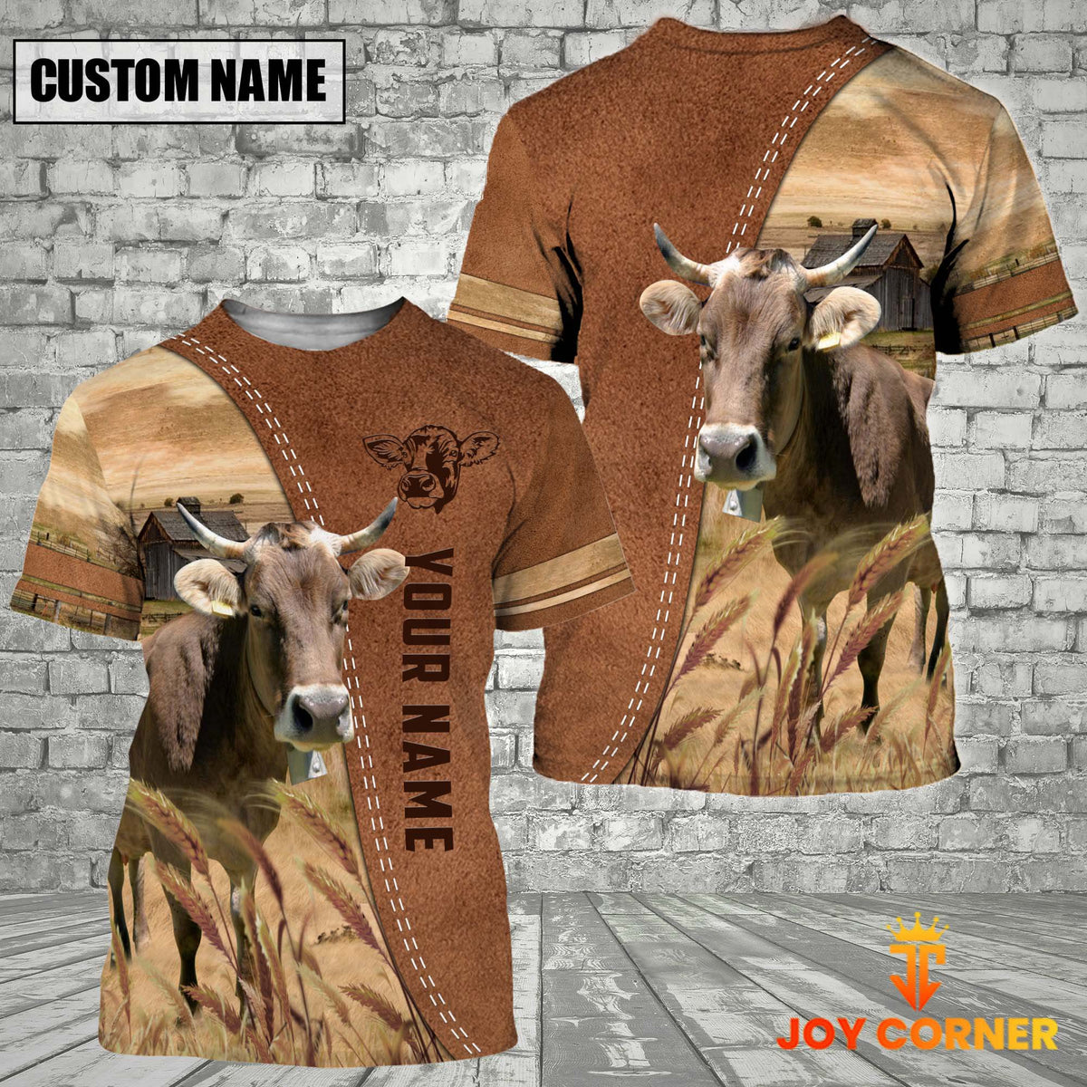 Personalized Name Brown Swiss Brown 3D Shirt