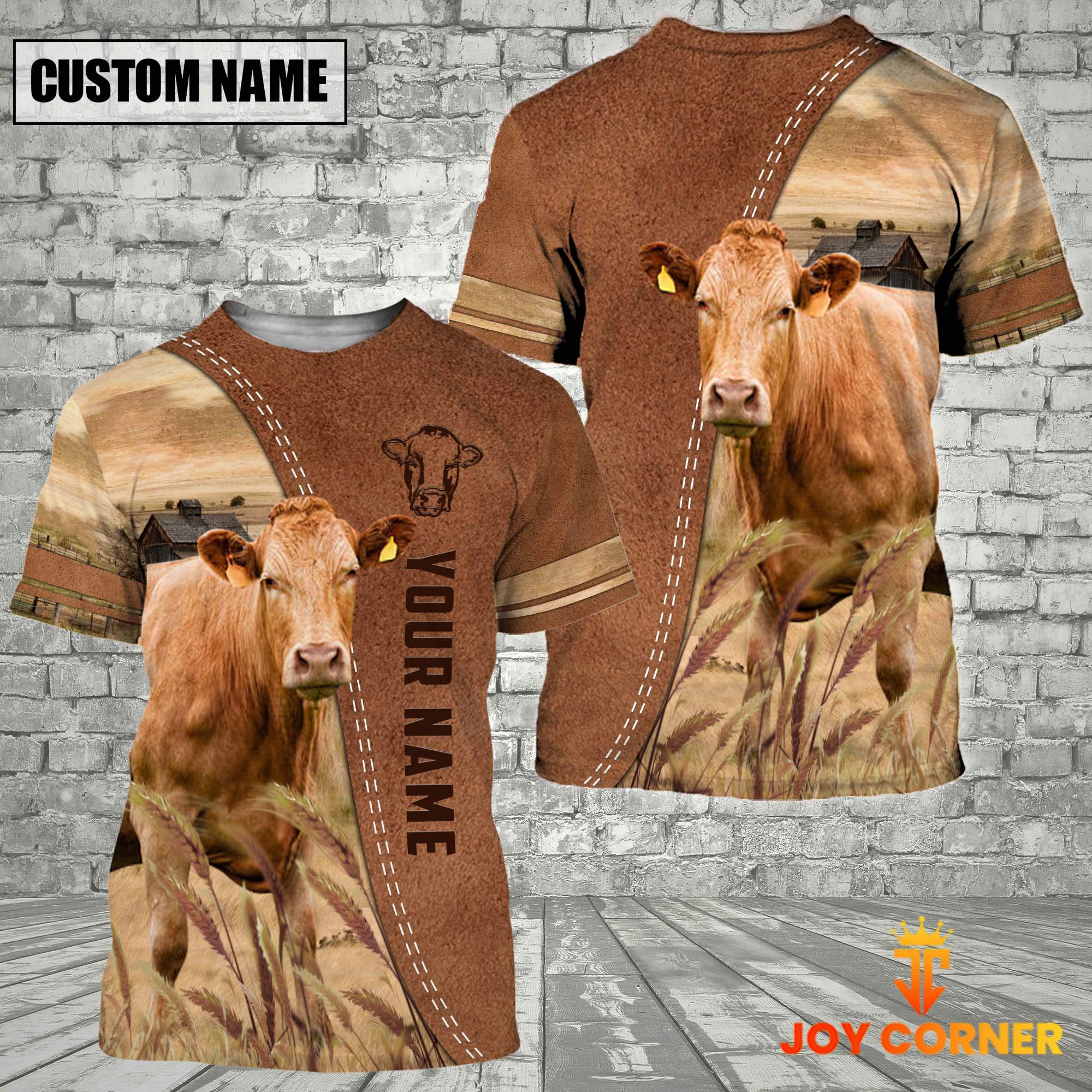Personalized Name Limousin Brown 3D Shirt