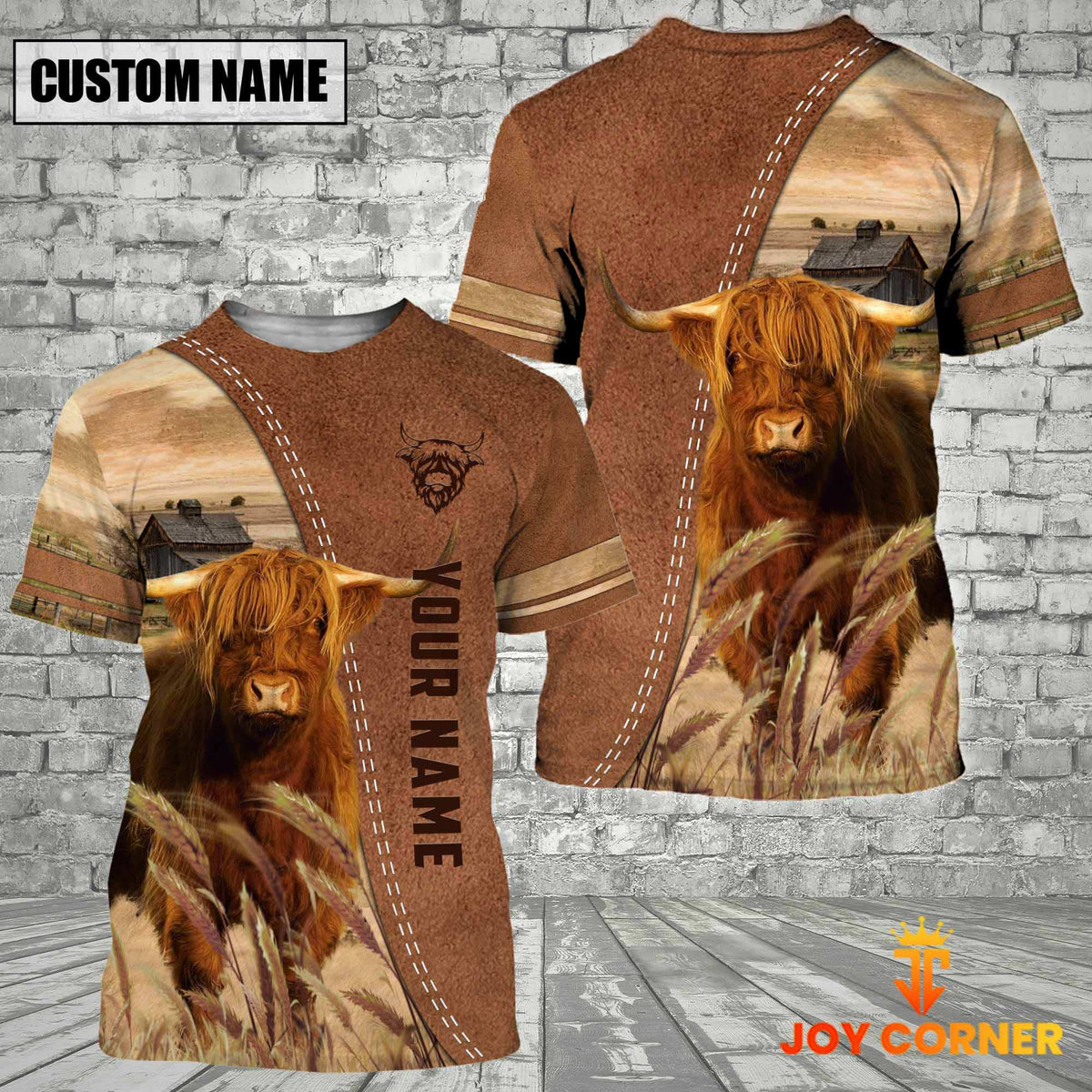 Personalized Name Highland Brown 3D Shirt