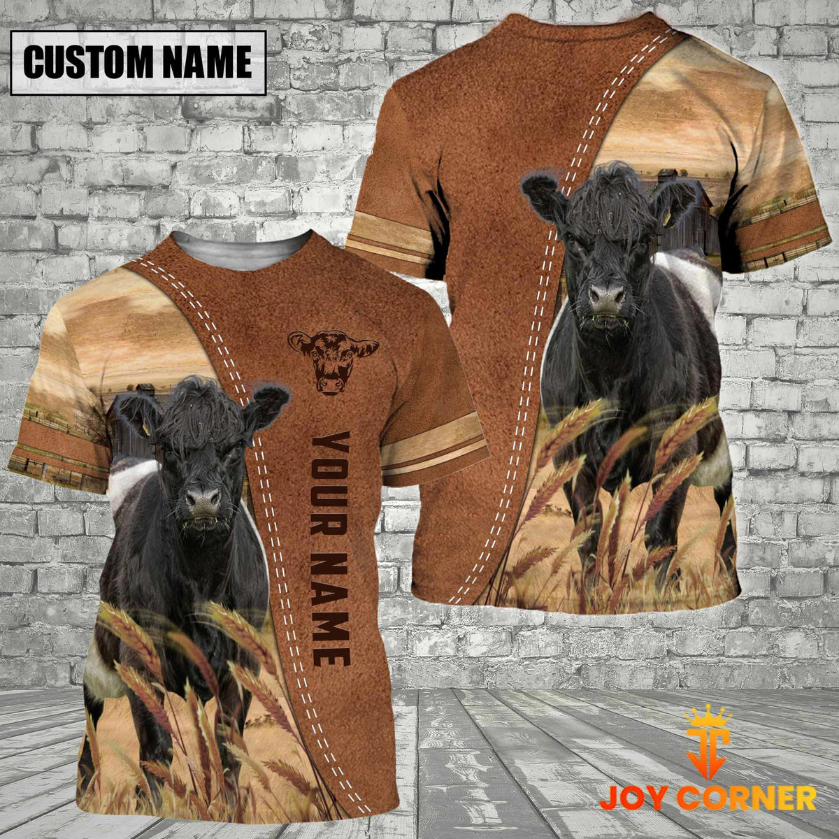 Personalized Name Belted Galloway Brown 3D Shirt
