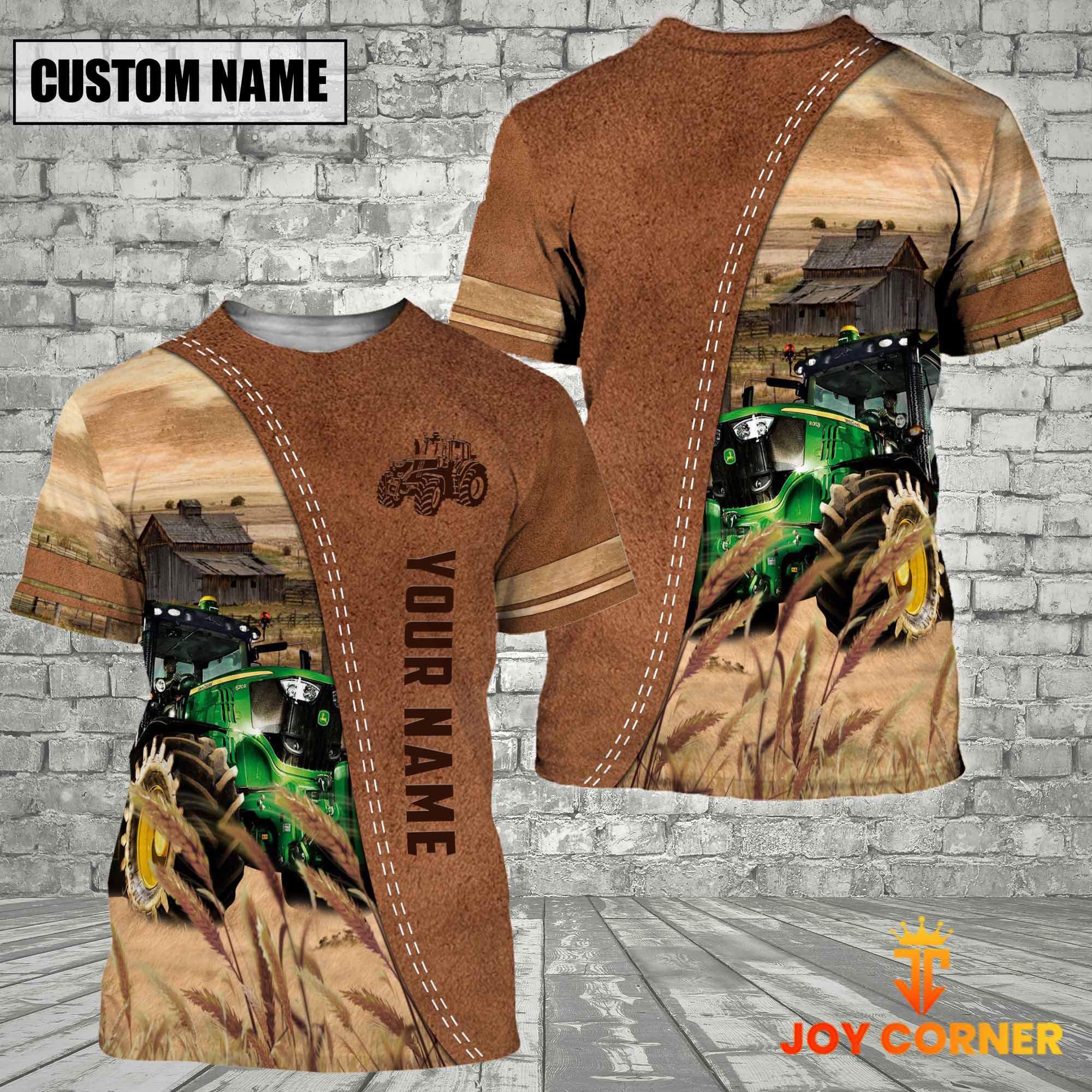 Personalized Name Tractor Brown 3D Shirt