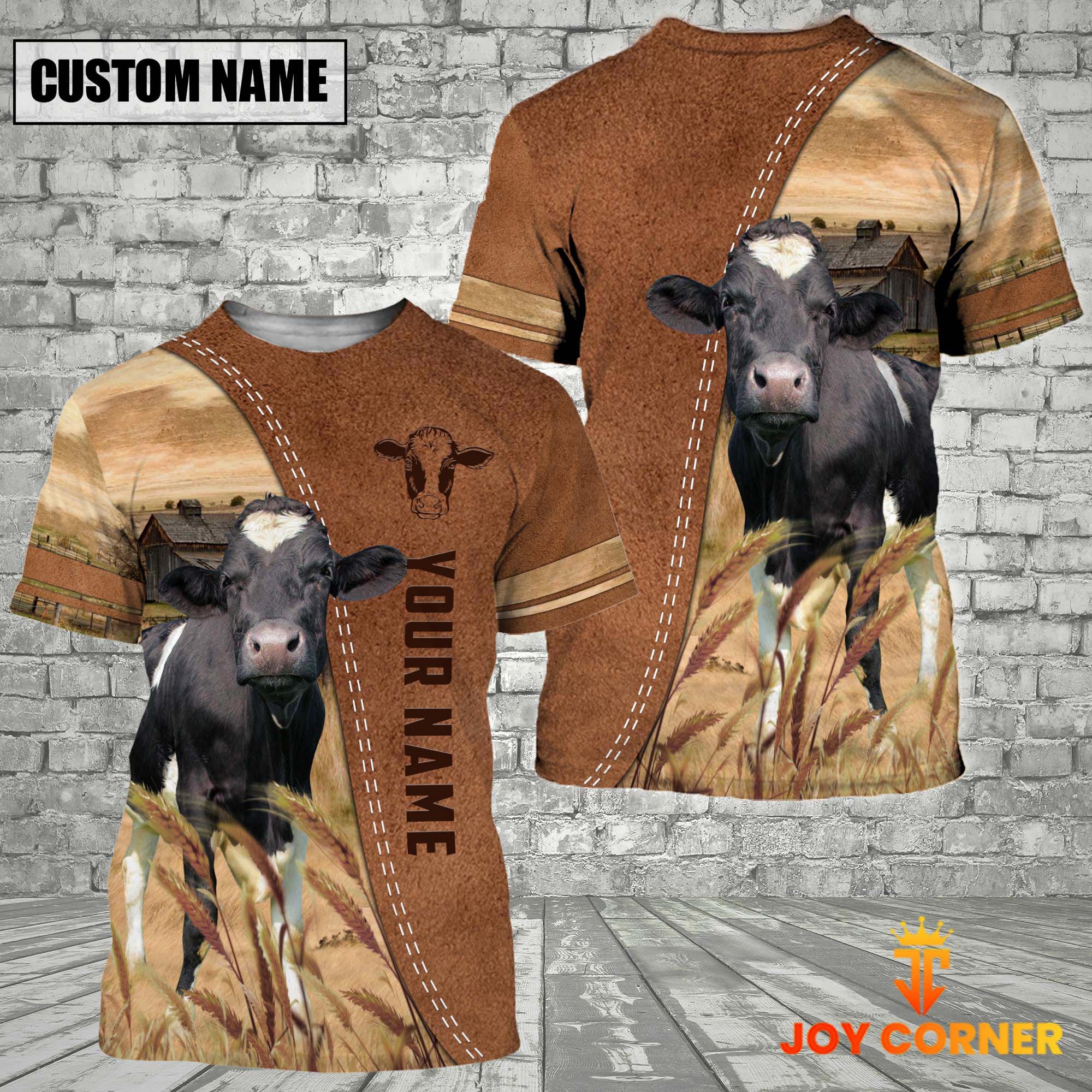 Personalized Name Holstein Brown 3D Shirt