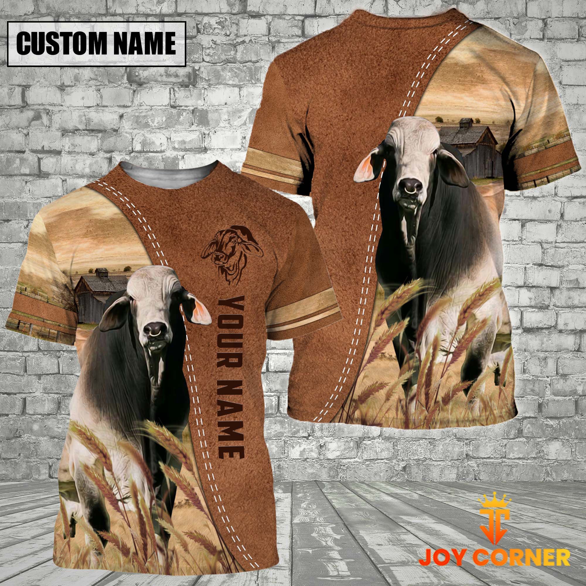 Personalized Name Brahman Brown 3D Shirt
