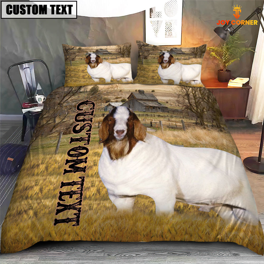 Personalized Name Boer Cattle On The Farm 3D Bedding Set