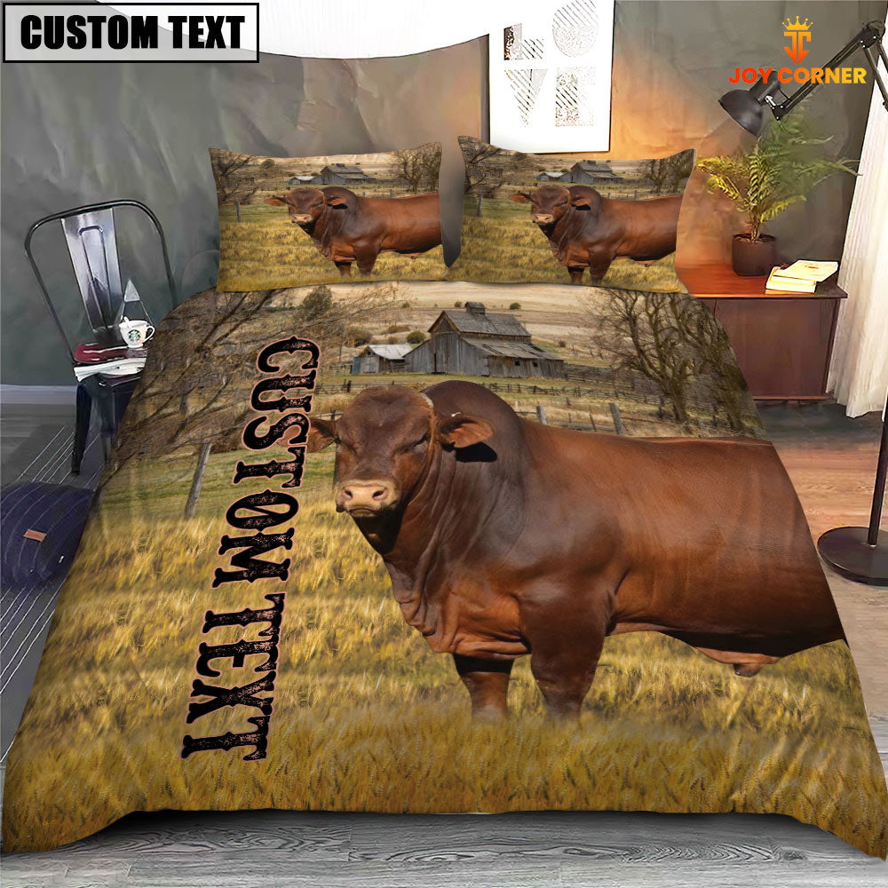Personalized Name Beefmaster Cattle On The Farm 3D Bedding Set