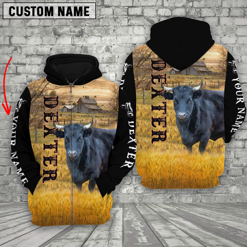 Personalized Name Dexter Cattle On The Farm 3D Shirt