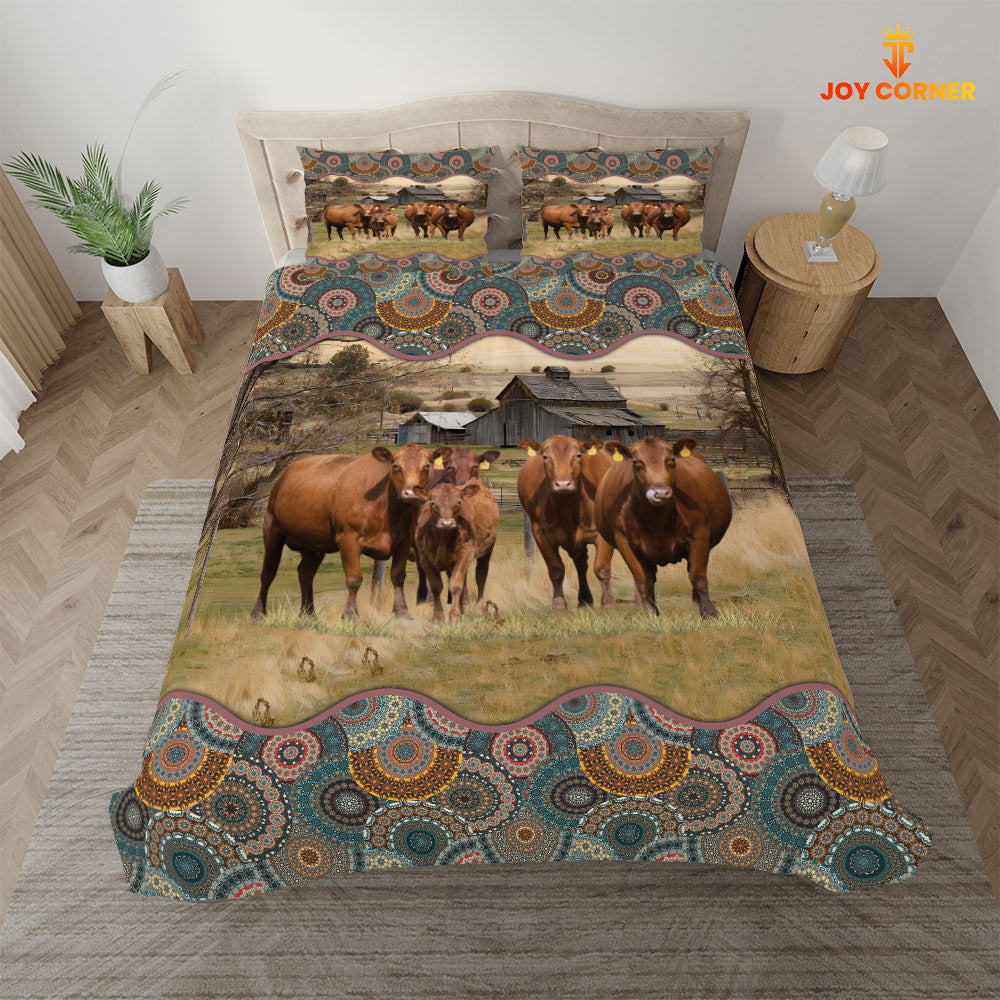 Red Angus Vintage 3D Bedding Set