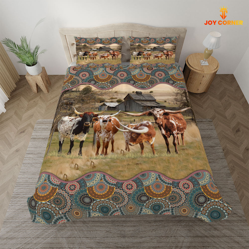 Texas Longhorn Vintage 3D Bedding Set