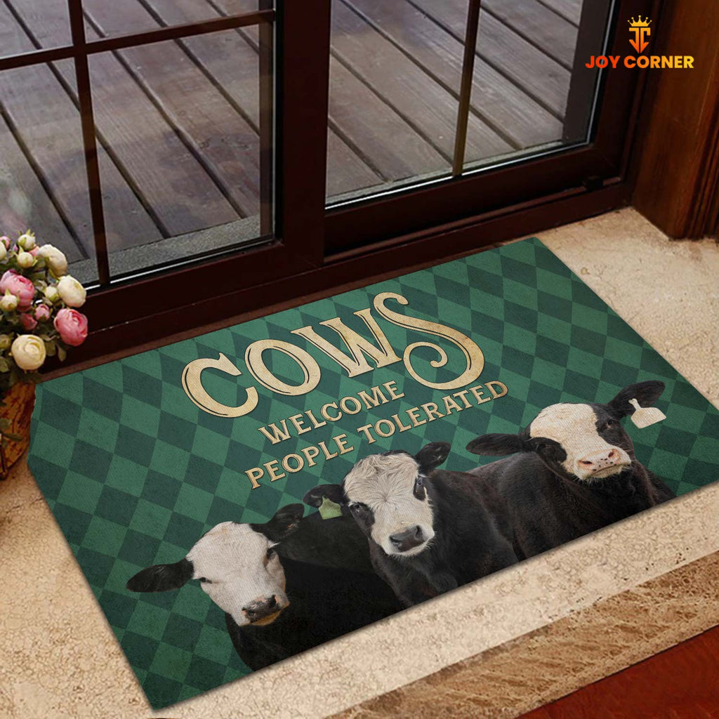 Black Hereford Welcome People Tolerated Doormat