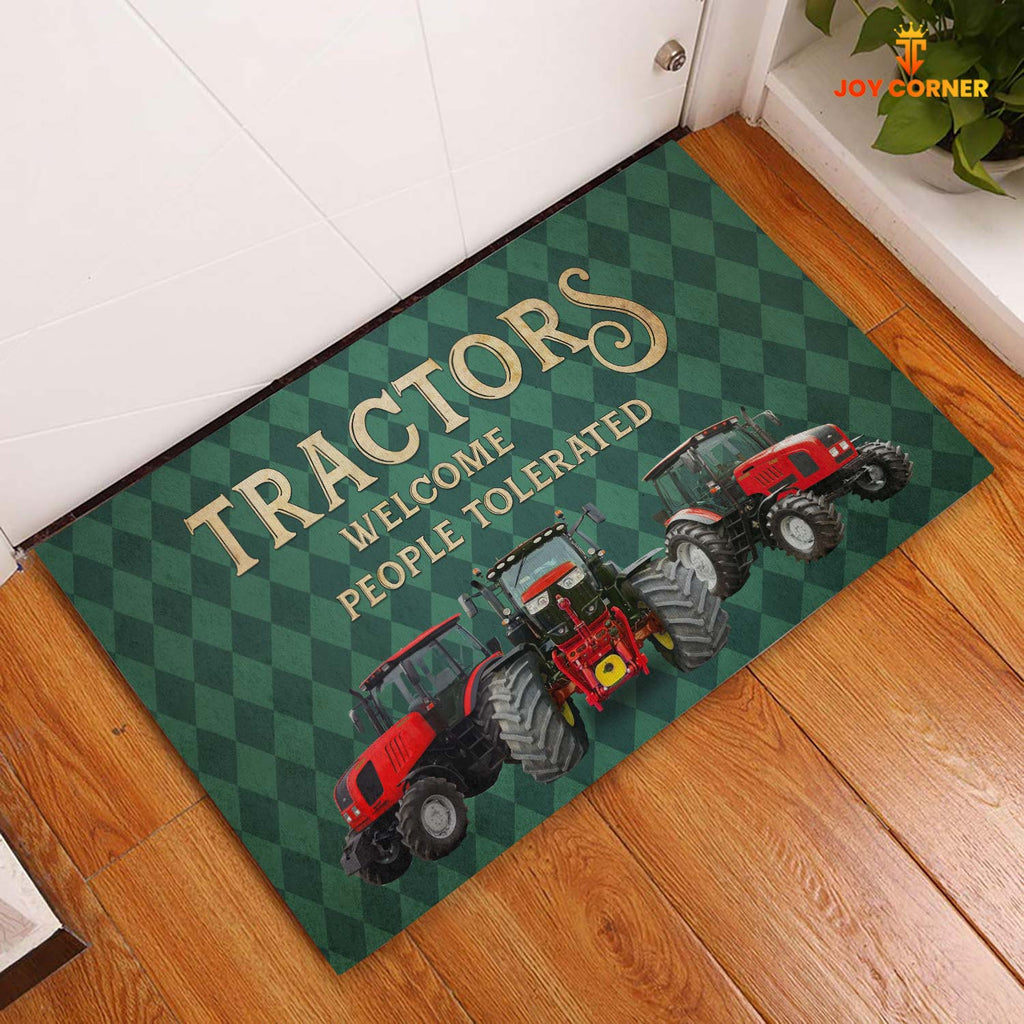Red Tractor Welcome People Tolerated Doormat