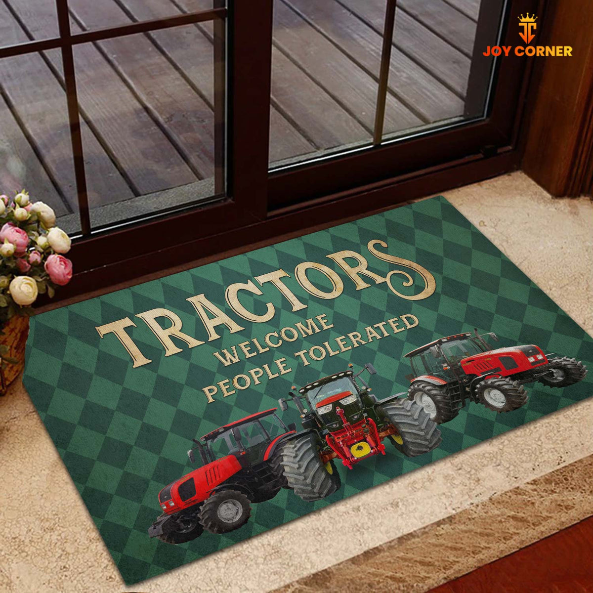Red Tractor Welcome People Tolerated Doormat