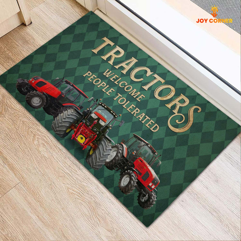 Red Tractor Welcome People Tolerated Doormat