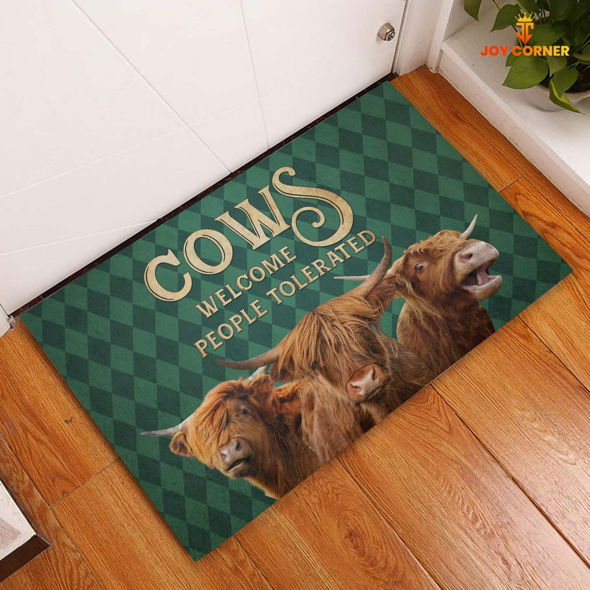 Highland Cattle Welcome People Tolerated Doormat