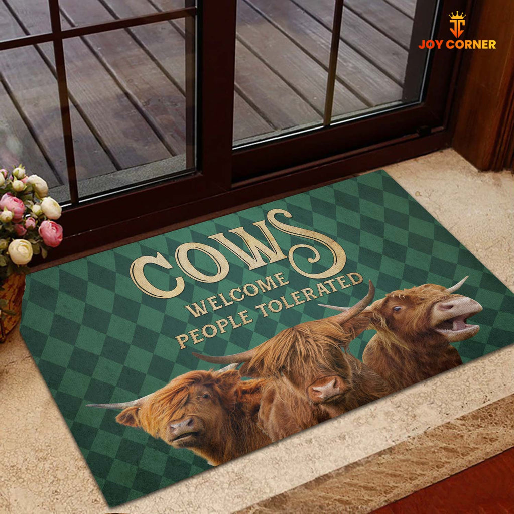 Highland Cattle Welcome People Tolerated Doormat