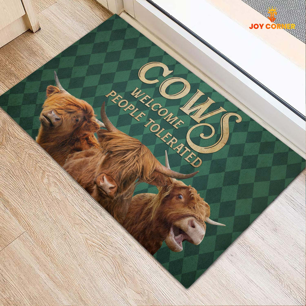 Highland Cattle Welcome People Tolerated Doormat
