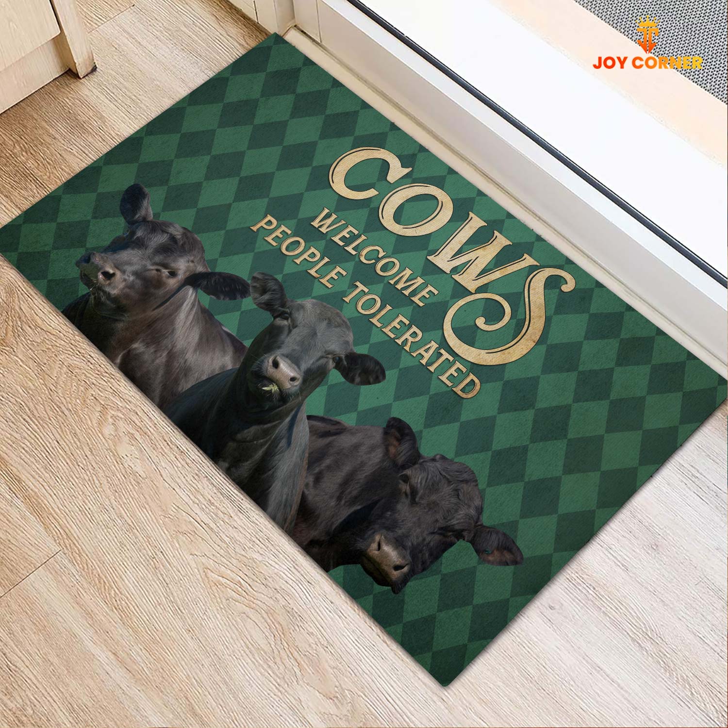 Black Angus Welcome People Tolerated Doormat