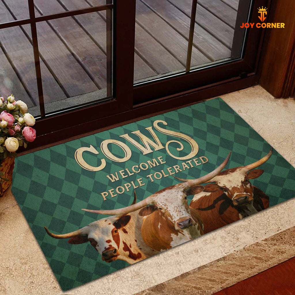 Texas Longhorn Welcome People Tolerated Doormat