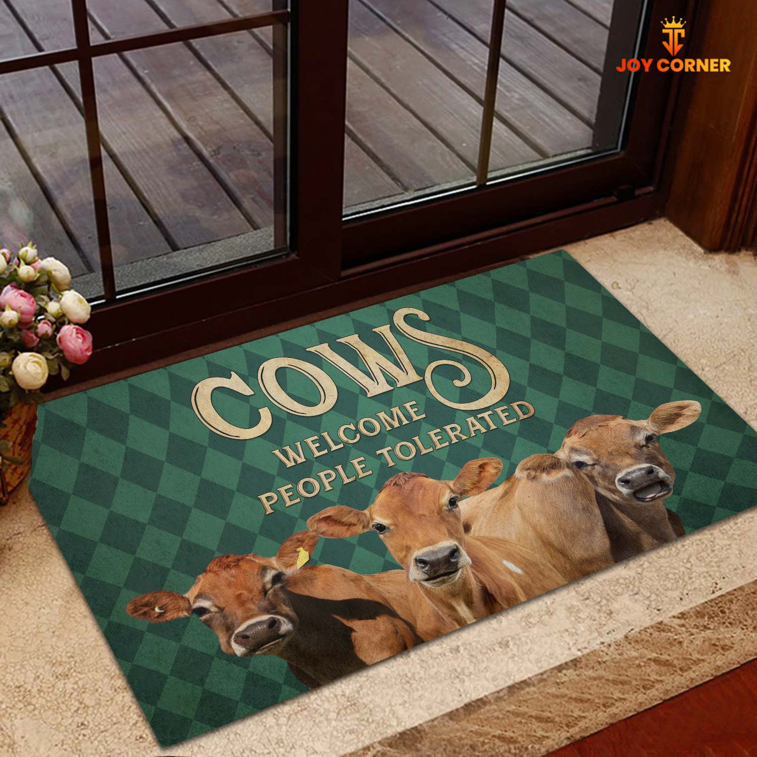 Jersey Welcome People Tolerated Doormat