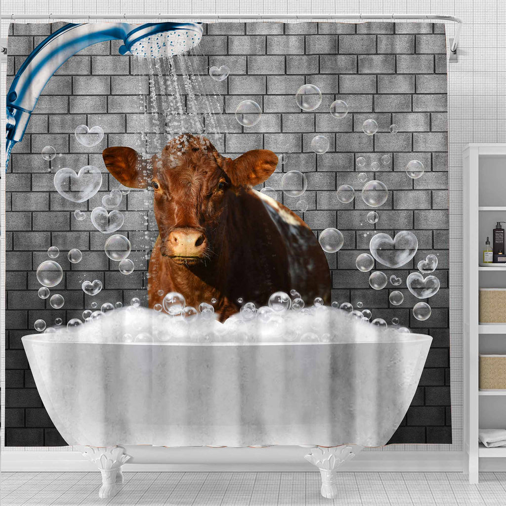 Shorthorn Brick Wall 3D Shower Curtain