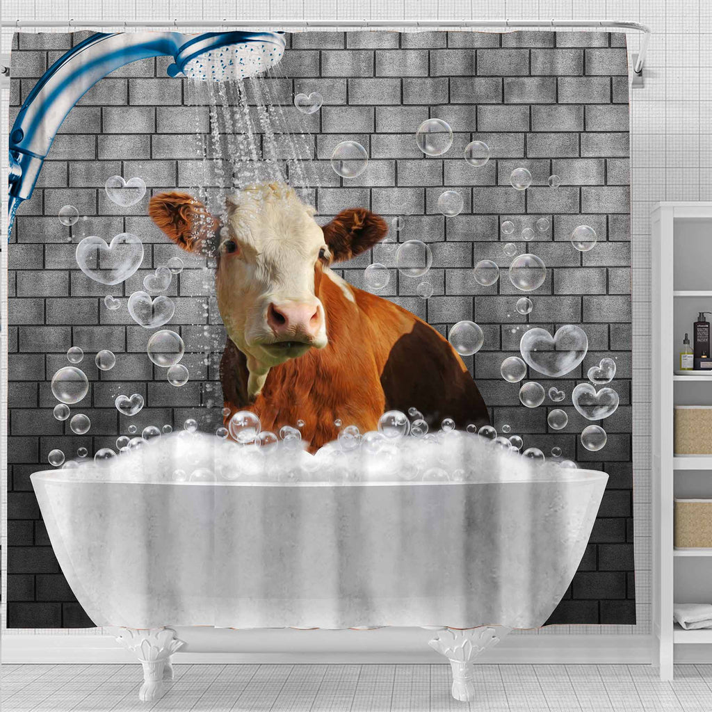 Simmental Brick Wall 3D Shower Curtain