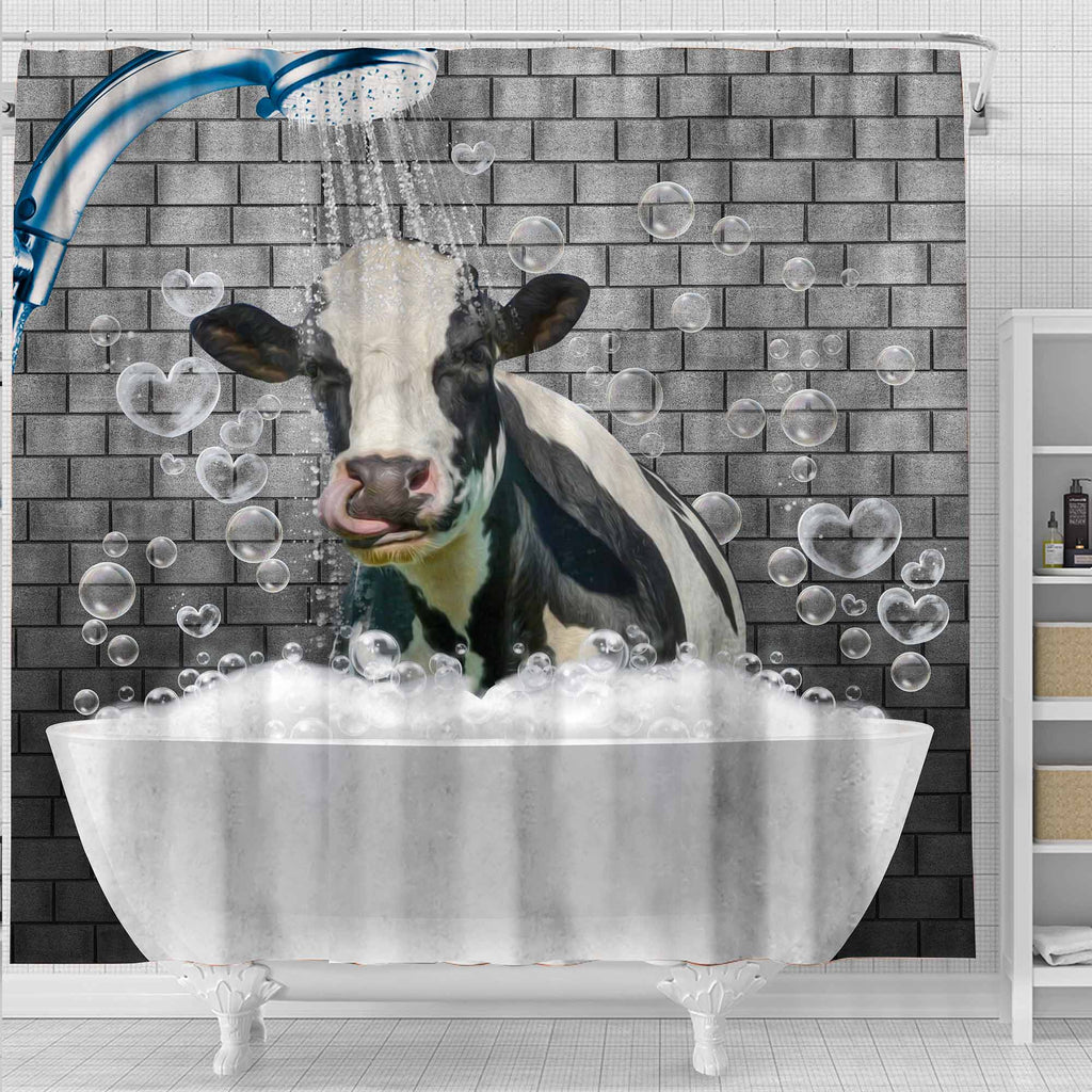 Holstein Brick Wall 3D Shower Curtain
