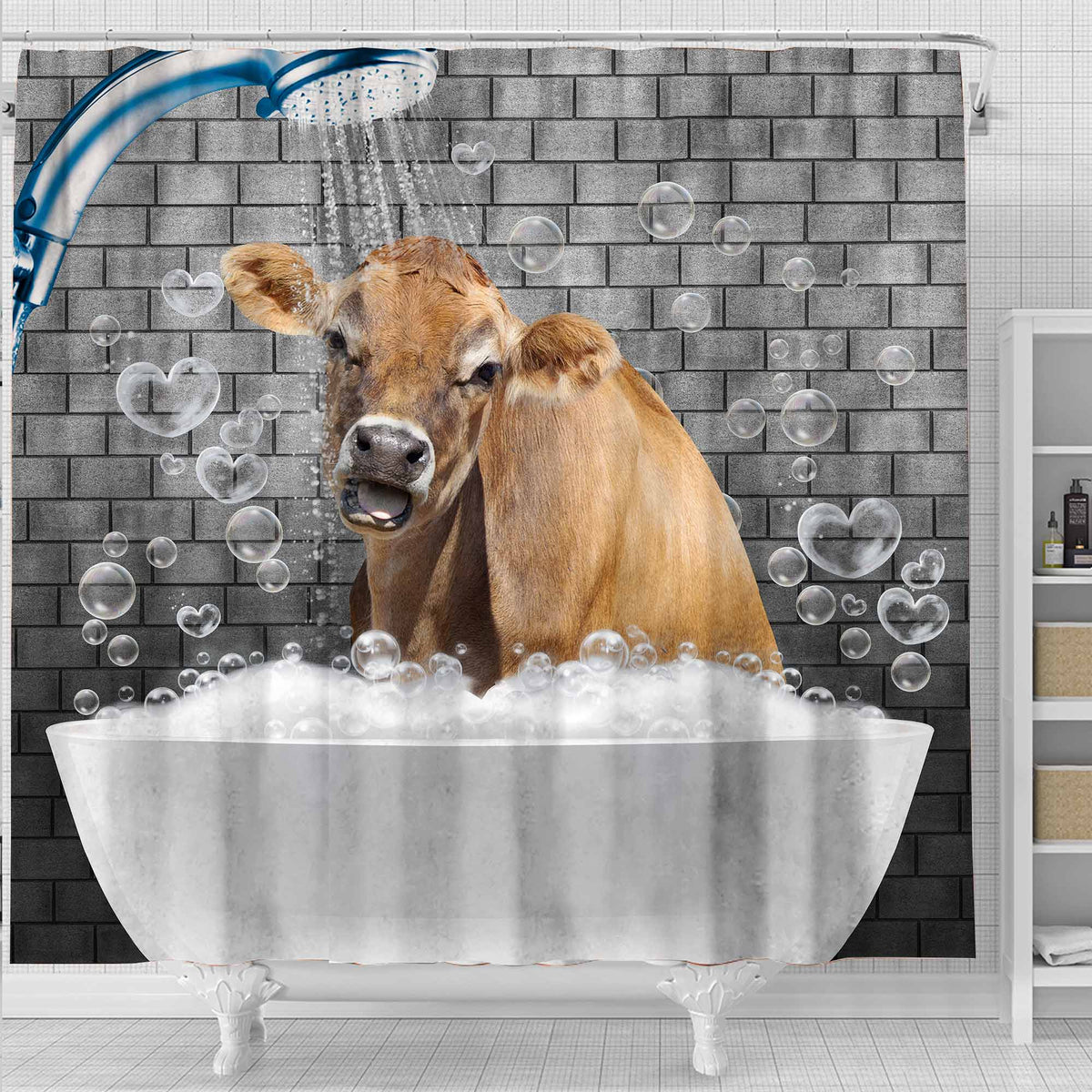 Jersey Brick Wall 3D Shower Curtain