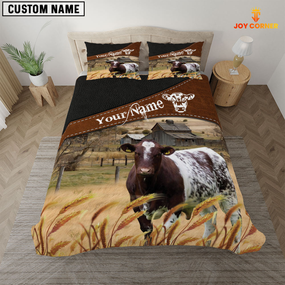 Shorthorn On The Field Customized Name 3D Bedding Set