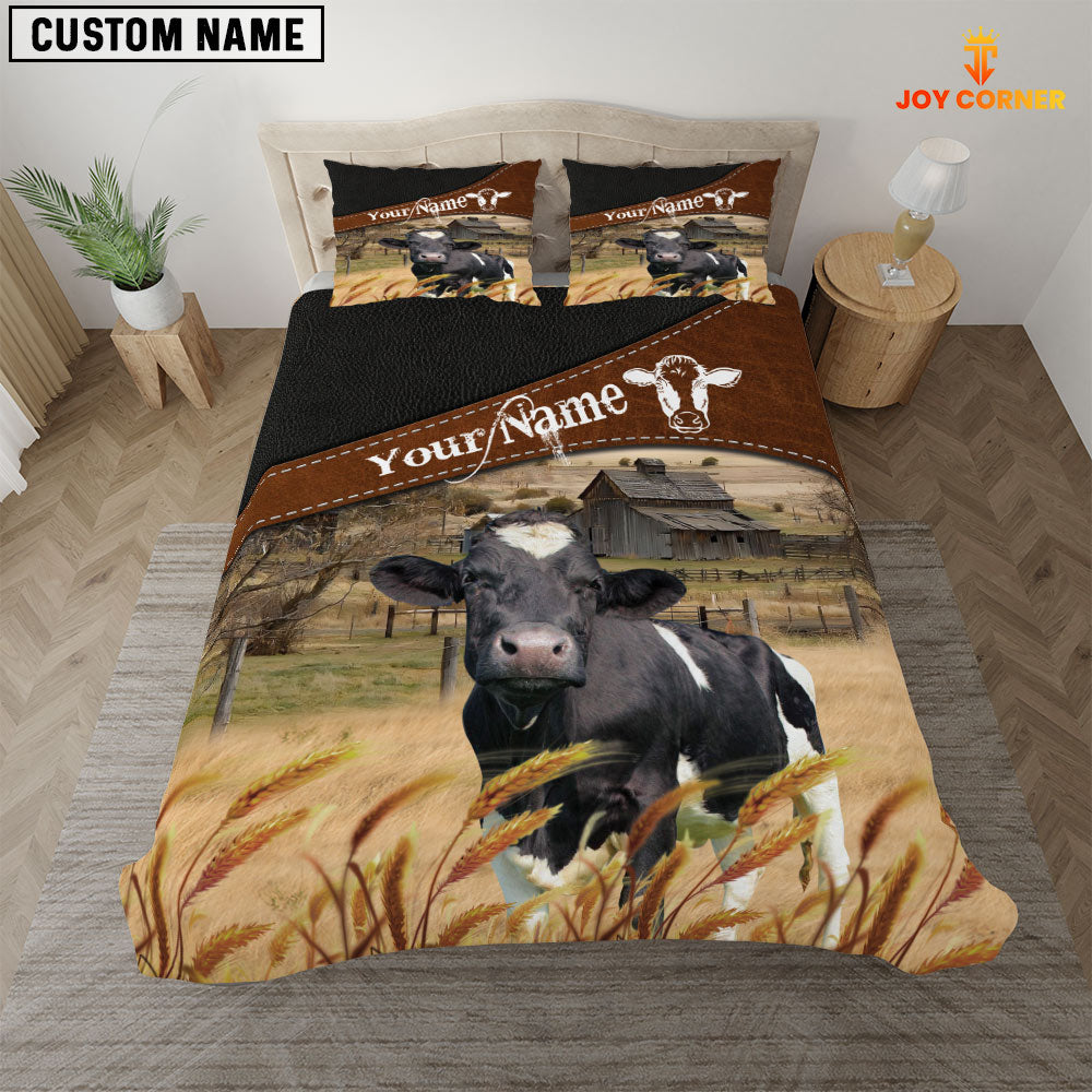 Holstein On The Field Customized Name 3D Bedding Set
