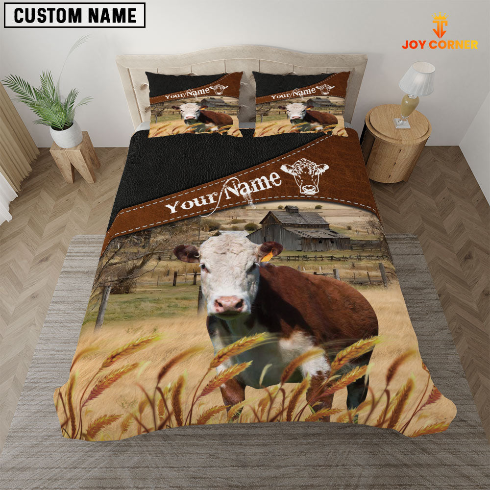 Hereford On The Field Customized Name 3D Bedding Set