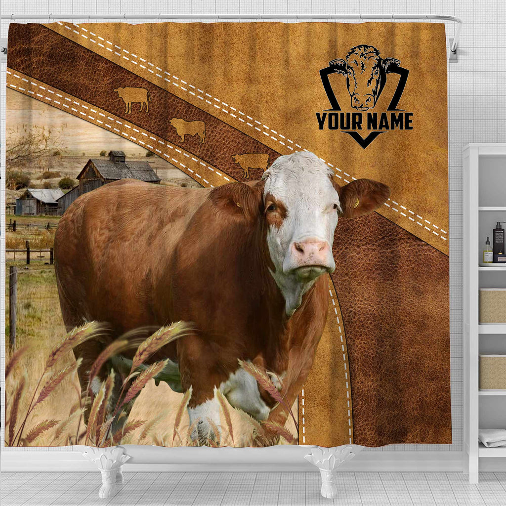 Custom Name Simmental Pattern Shower Curtain