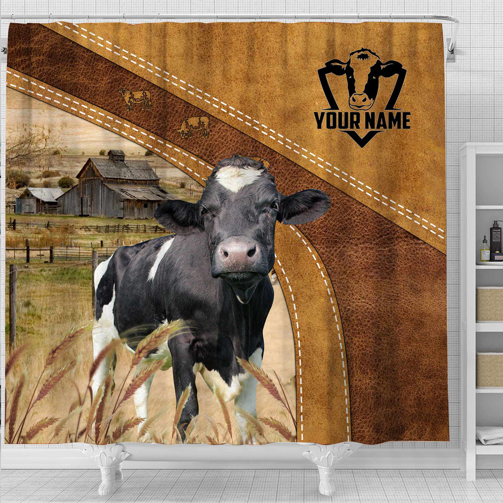 Custom Name Holstein Pattern Shower Curtain