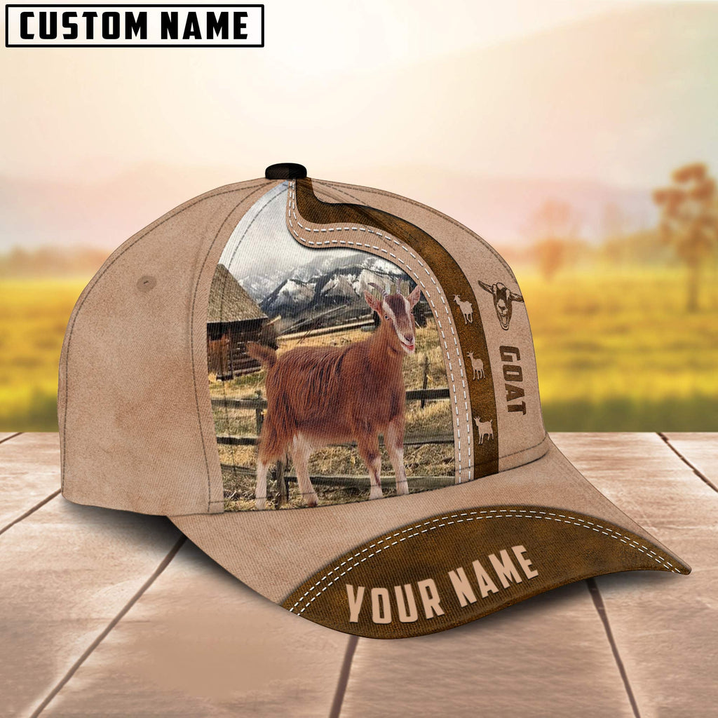 Goat Custom Name Light Brown Cap