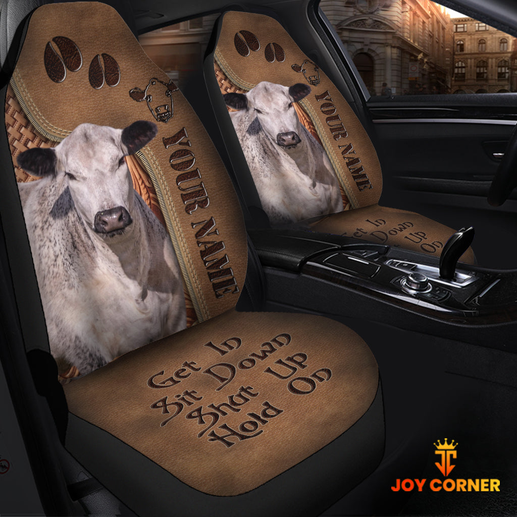Speakle Park Leather Carving Customized Name Car Seat Cover Set