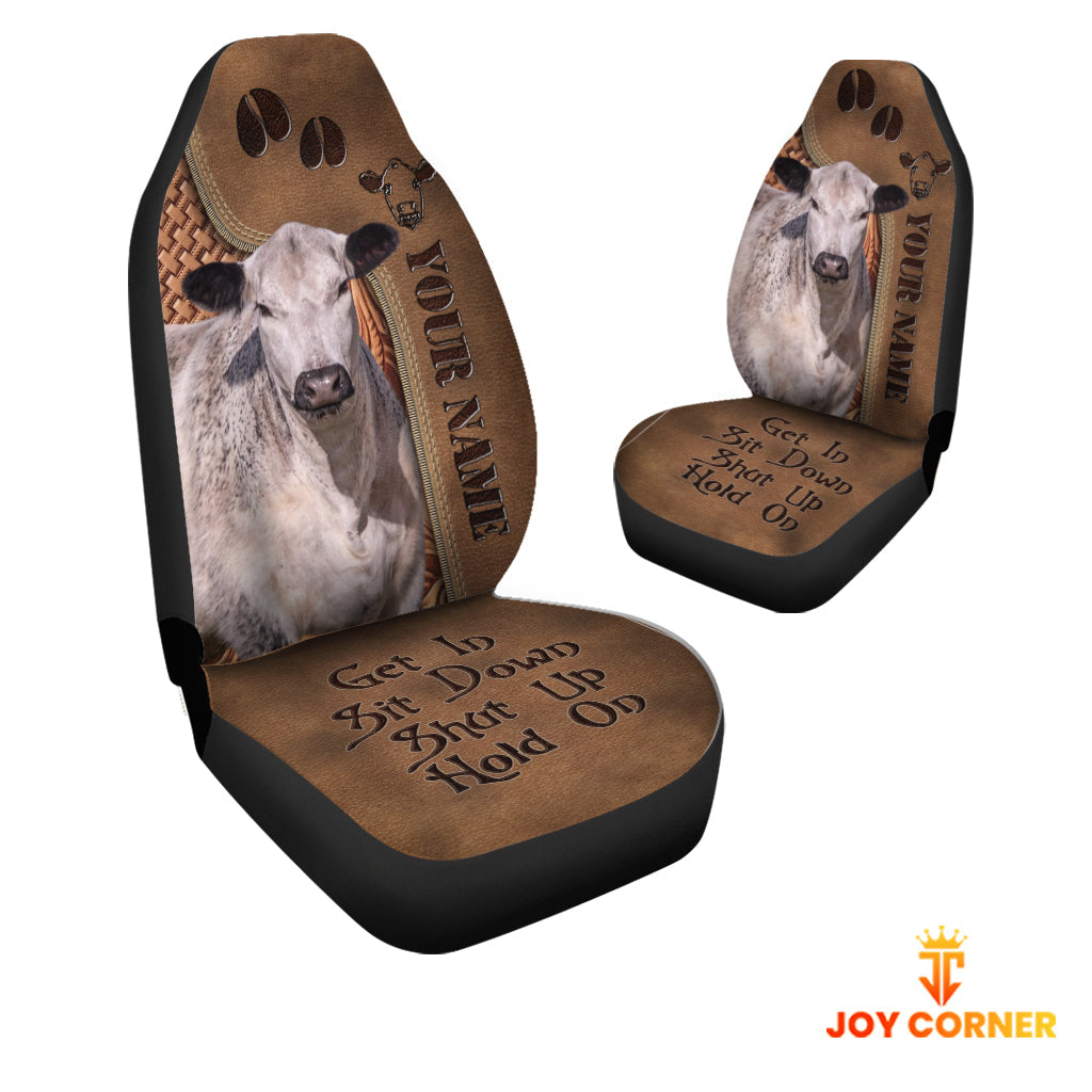 Speakle Park Leather Carving Customized Name Car Seat Cover Set