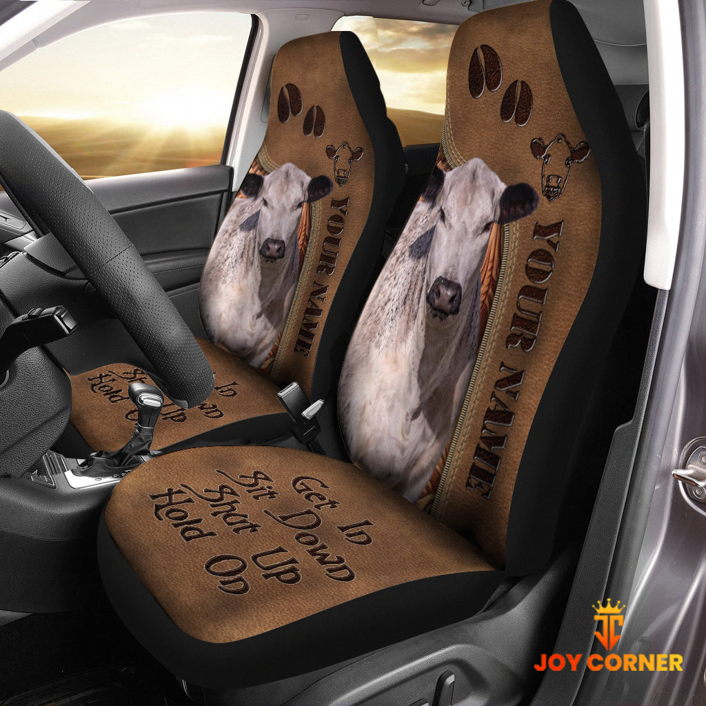 Speakle Park Leather Carving Customized Name Car Seat Cover Set