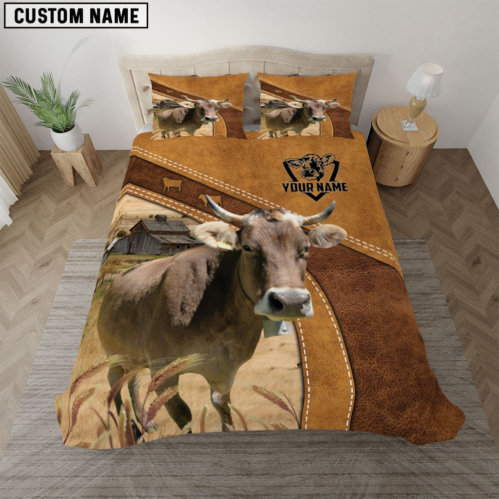 Custom Name Brown Swiss Bedding set