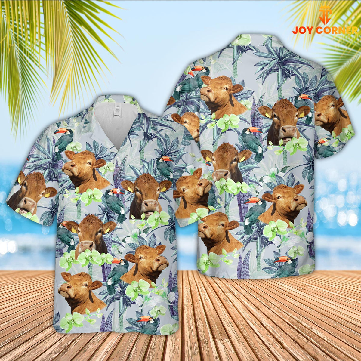 Limousin Flower Pattern 3D Hawaiian Shirt