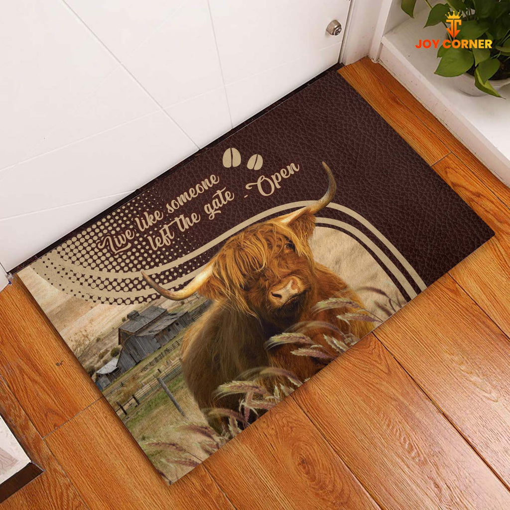 Highland Cattle Live Like Someone Left The Gate Open Doormat