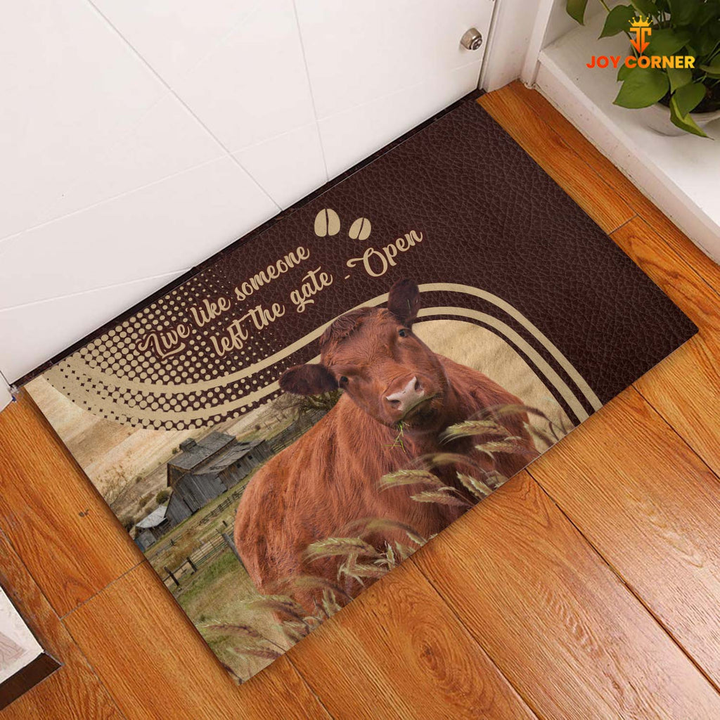 Red Angus Live Like Someone Left The Gate Open Doormat