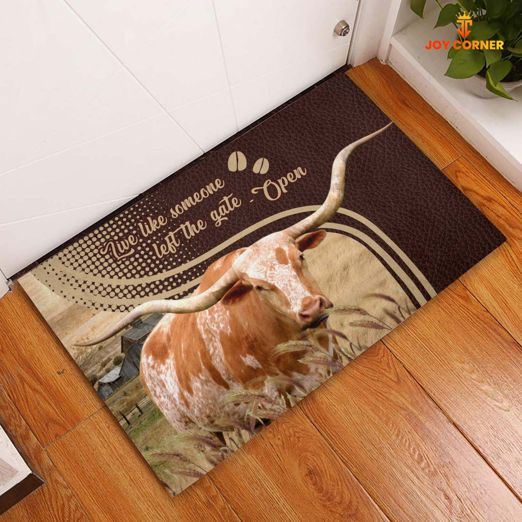 Texas Longhorn Live Like Someone Left The Gate Open Doormat
