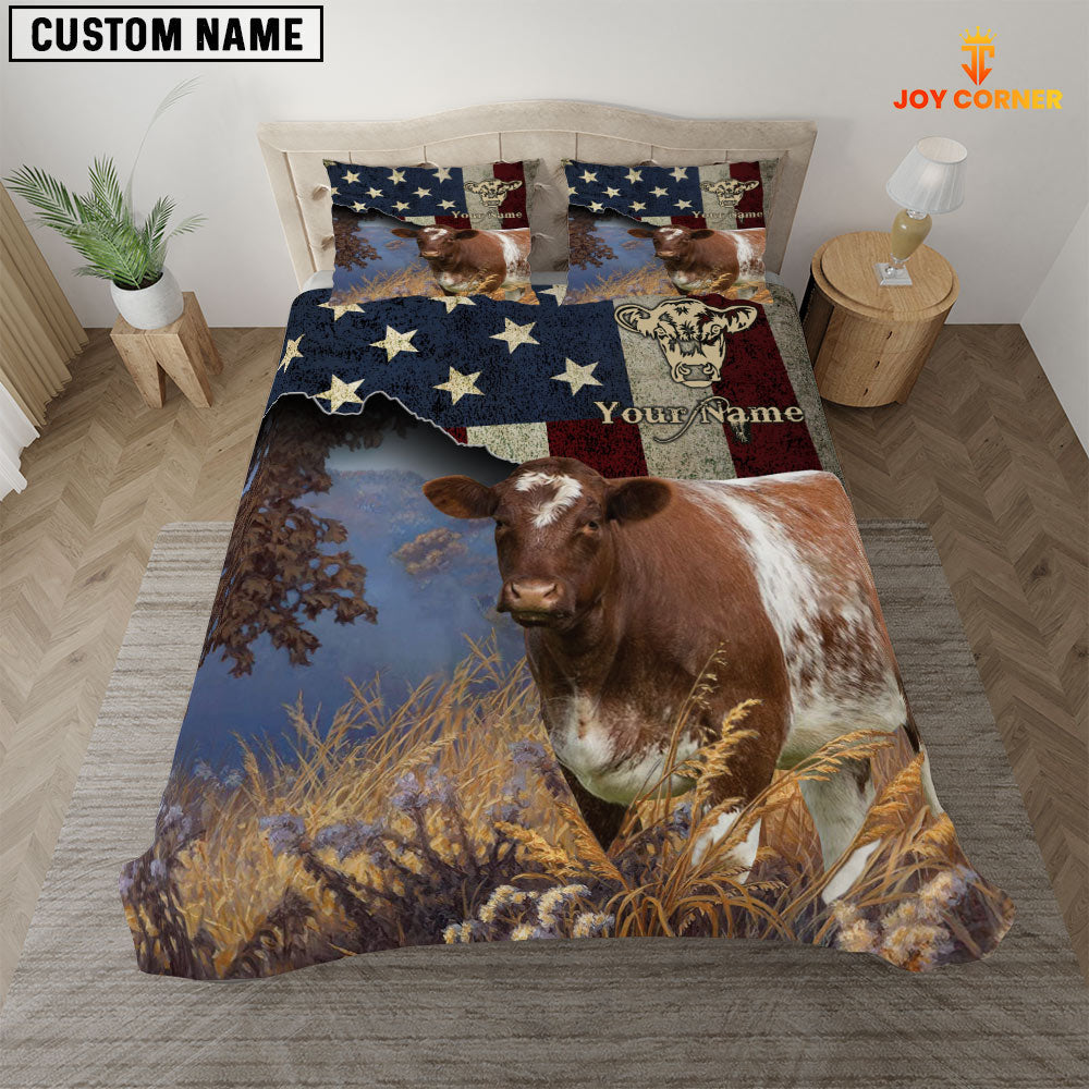Shorthorn America Customized Name 3D Bedding Set