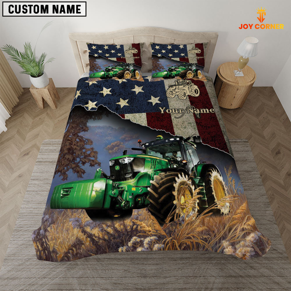 Tractor America Customized Name 3D Bedding Set