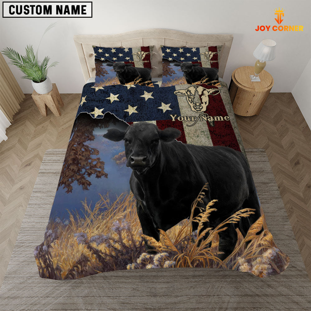 Black Angus America Customized Name 3D Bedding Set