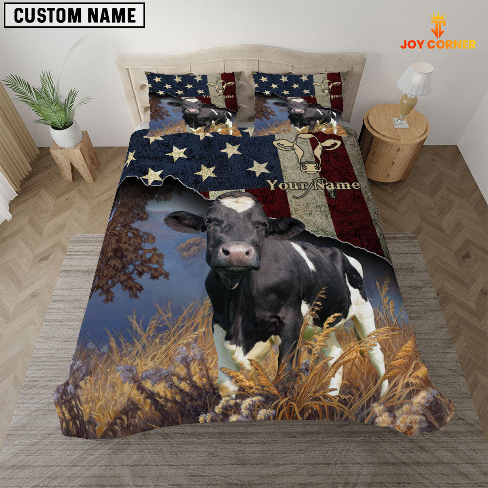 Holstein America Customized Name 3D Bedding Set
