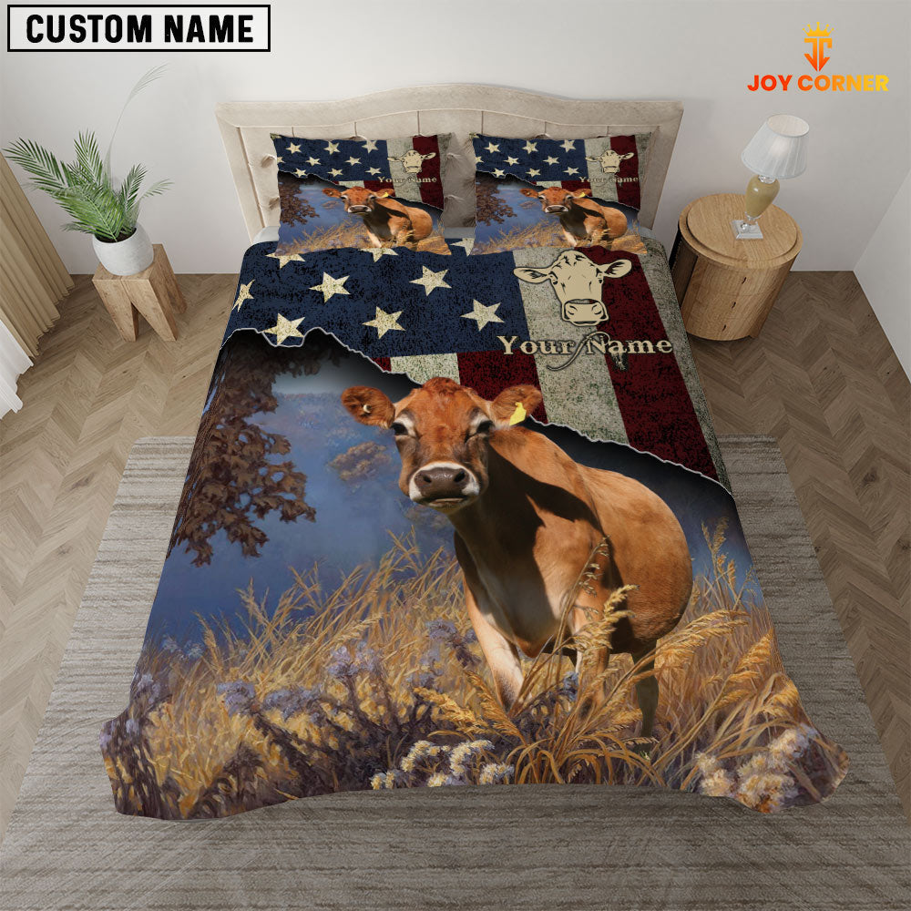 Jersey America Customized Name 3D Bedding Set