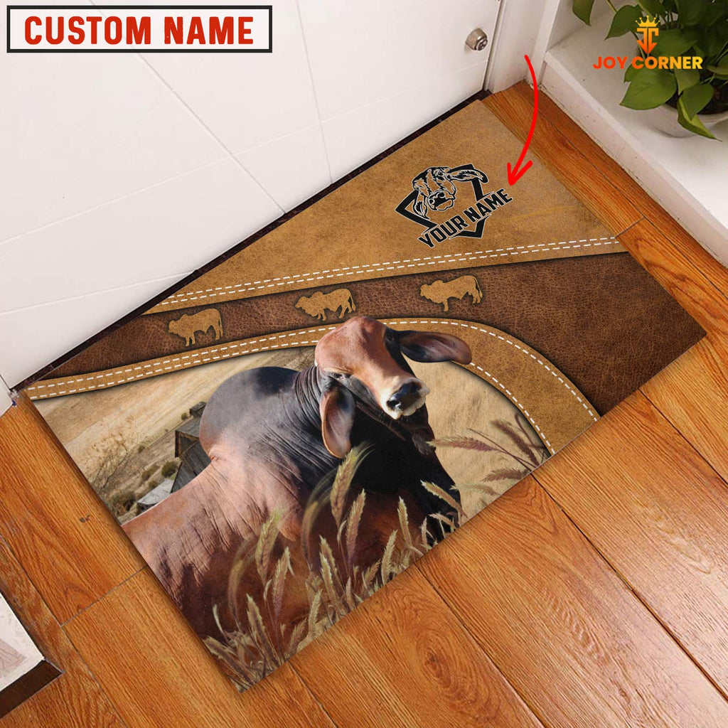 Farm Personalized Name Brahman Doormat