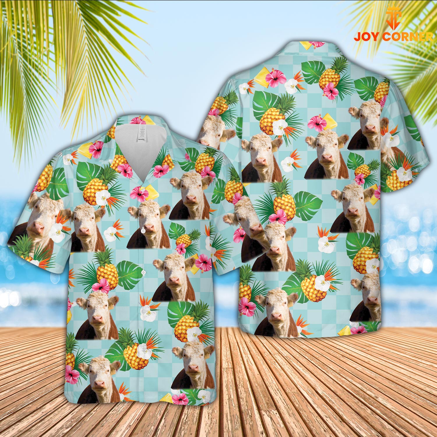 Hereford Flower Pattern 3D Hawaiian Shirt