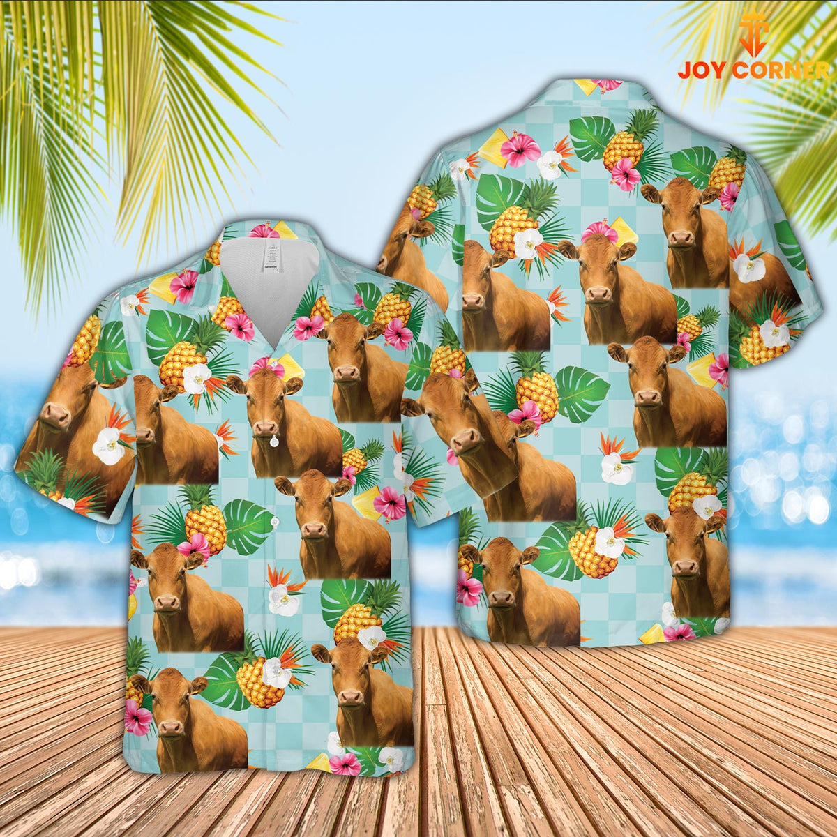 Limousin Flower Pattern 3D Hawaiian Shirt