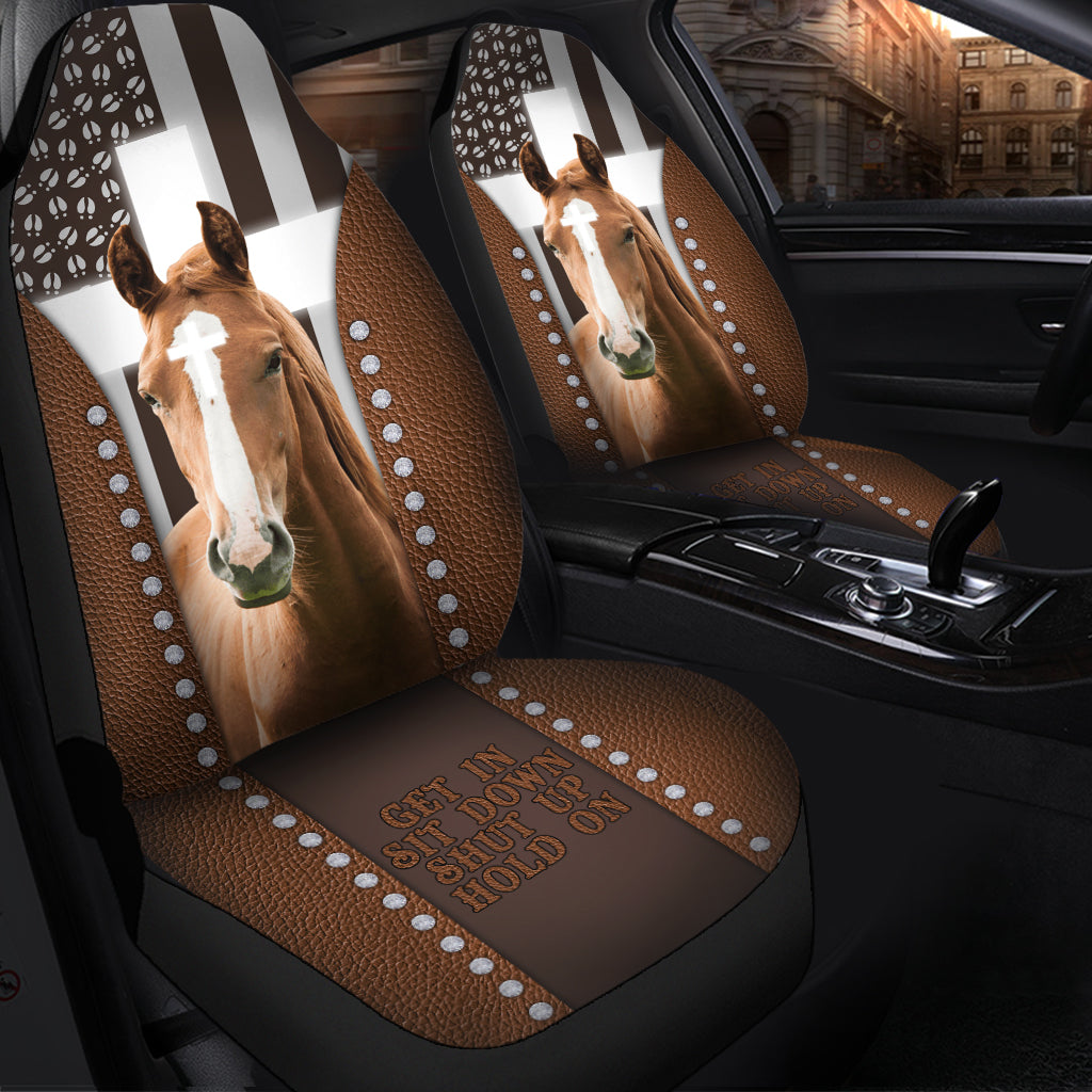 Jesus Horse Pattern Car Seat Cover Set