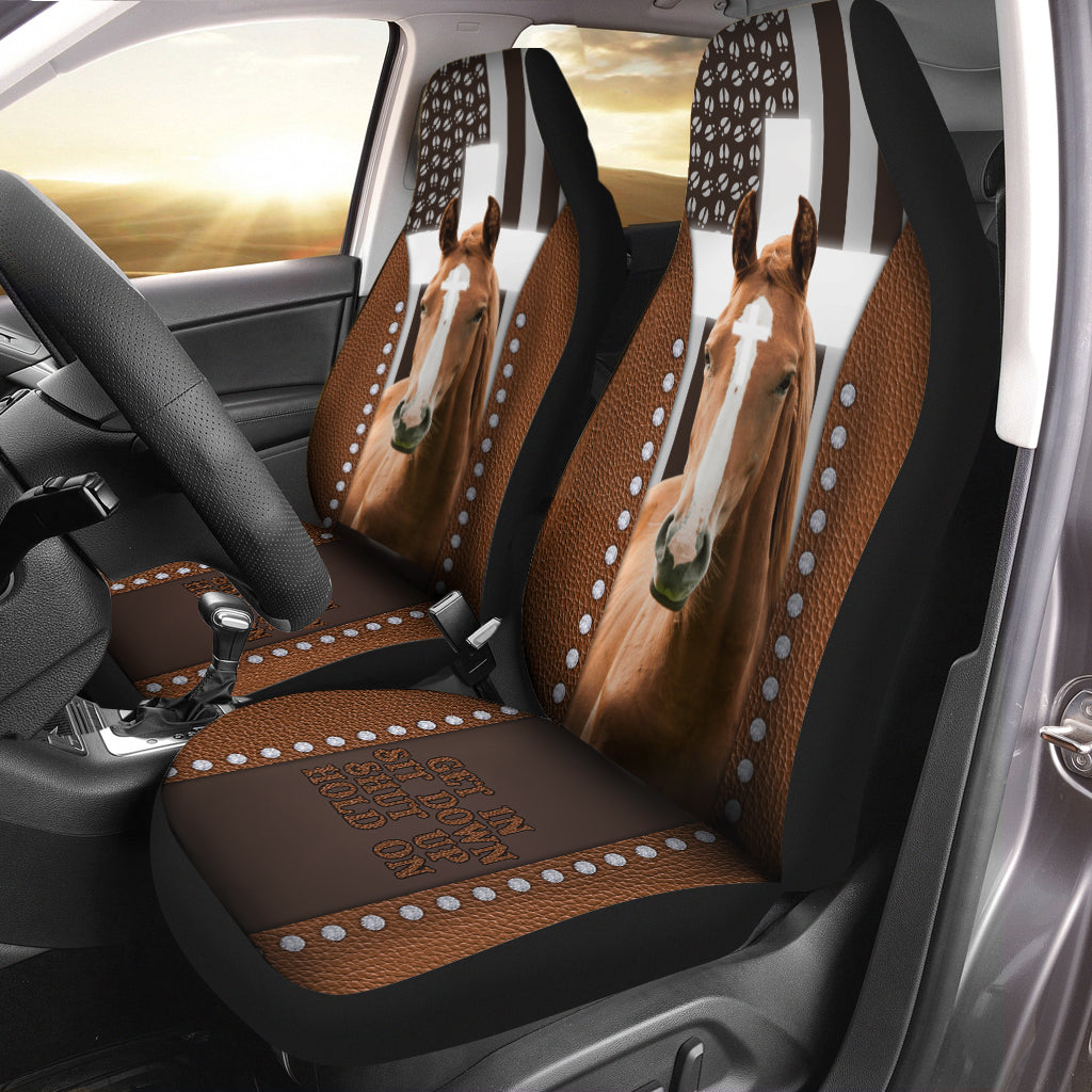 Jesus Horse Pattern Car Seat Cover Set